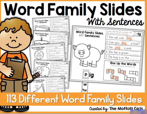 [少儿资源] 英文原版自然拼读练习册 Word Family Slides PDF下载